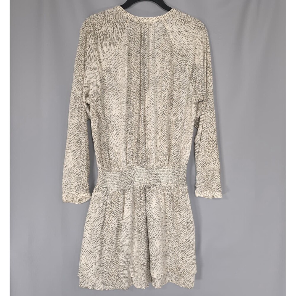 RAILS Women's Mini Dress LARGE Smocked Jasmine Cream Snakeskin 923-148-2510 - Picture 6 of 10
